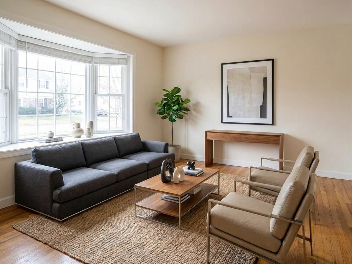 Photo d'annonce immobilière retravaillée par l'IA — après